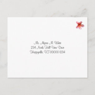 Mariage Répondre Menu Cartes postales Plumeria ros