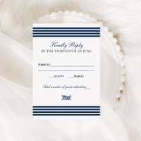Mariage Réponse aimable rayure marine