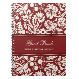 Mariage Réserver Red Damask Carnet
