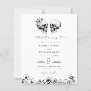 Mariage rétro gothique crânien budgétaire