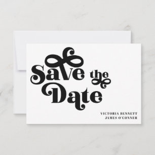 Mariage Rétro Typographie Années 70 Enregistrez la