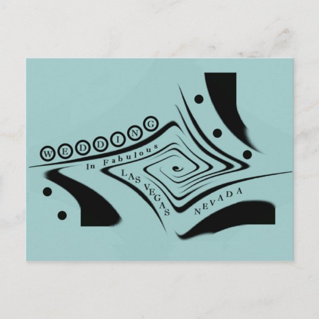MARIAGE RETRO UNIQUE À Las Vegas Carte Postale (Devant)