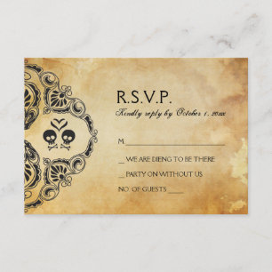 Mariage Rocker RSVP - Crâne et os croisés