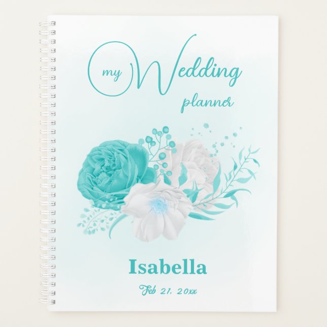 mariage romantique aux fleurs turquoise (Devant)