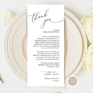 Mariage romantique Cadre Carte de remerciements