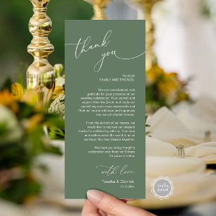 Mariage romantique Cadre Carte de remerciements