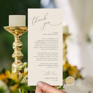 Mariage romantique Cadre Carte de remerciements