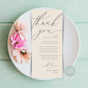 Mariage romantique Cadre Carte de remerciements