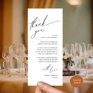 Mariage romantique Cadre Carte de remerciements