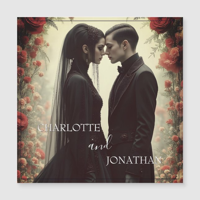 Mariage romantique dans l'élégance noire (Devant)