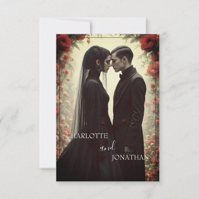 Mariage romantique en Elégance noire (Devant)