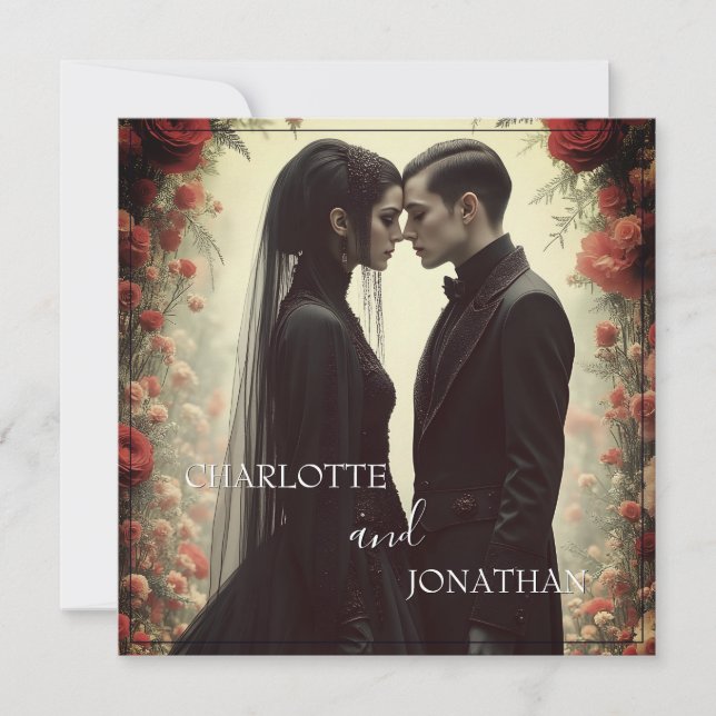 Mariage romantique en Elégance noire (Devant)