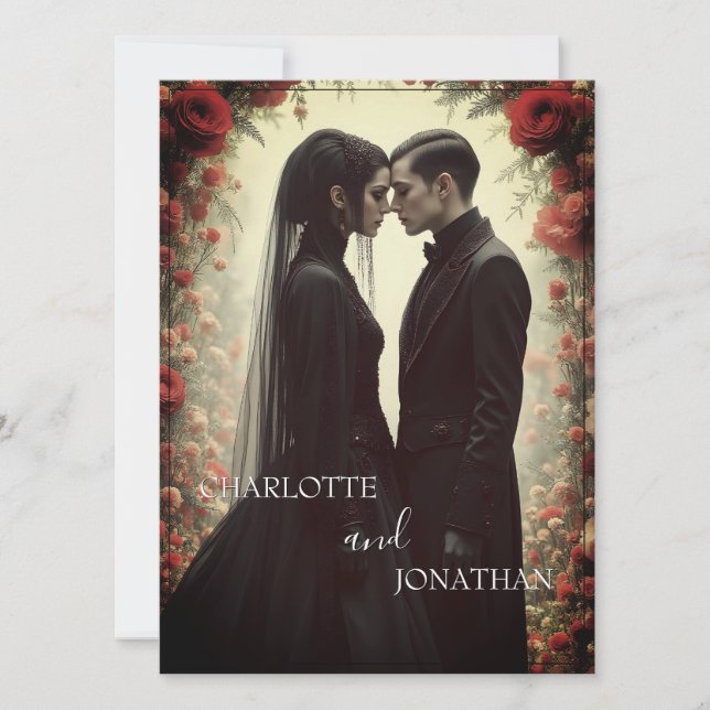 Mariage romantique en Elégance noire (Devant)