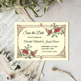 Mariage romantique médiéval Enregistrer la carte d