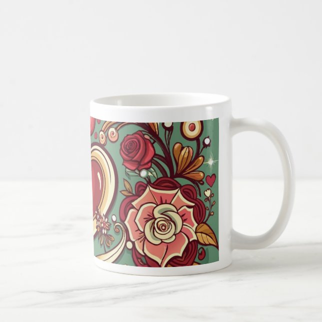 Mariage romantique & Mug Anniversaire avec Élégant (Droite)