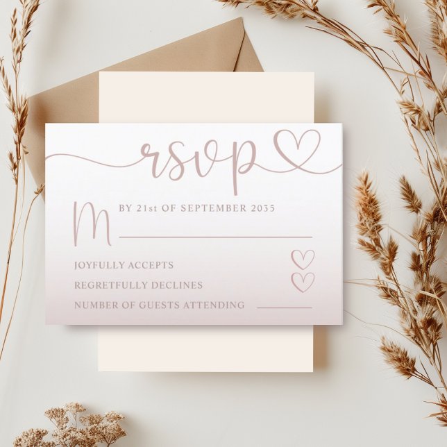 Mariage romantique rose rose pâle RSVP (Créateur téléchargé)