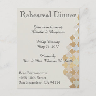 Mariage romantique rustique   Invitation du dîner 