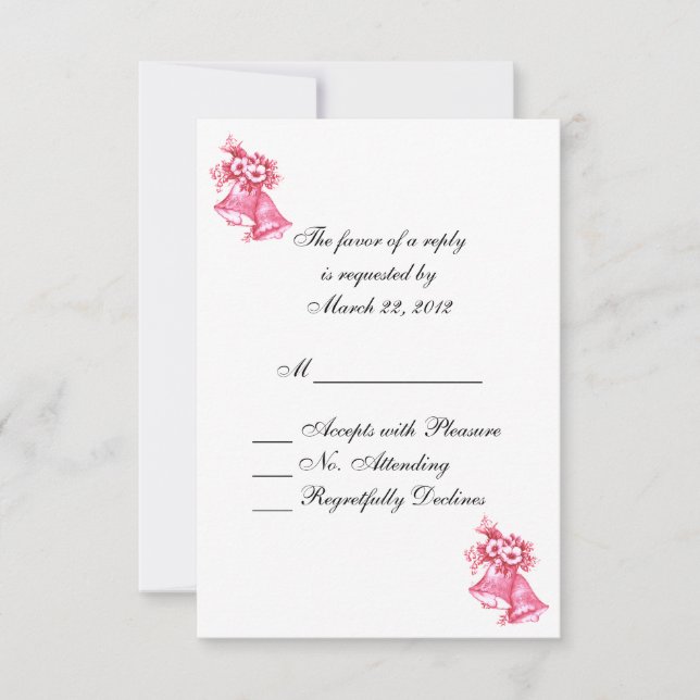 Mariage rose Bells RSVP (Devant)