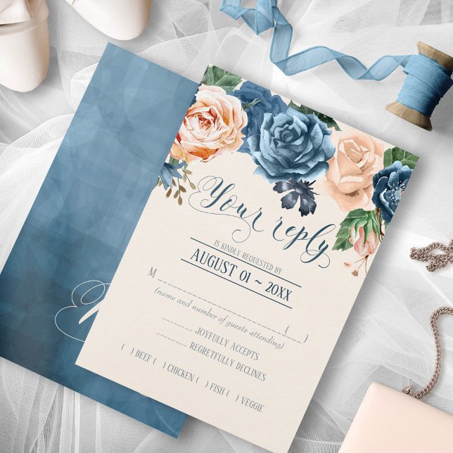 Mariage rose bleu/pêche RSVP ID584 (Créateur téléchargé)