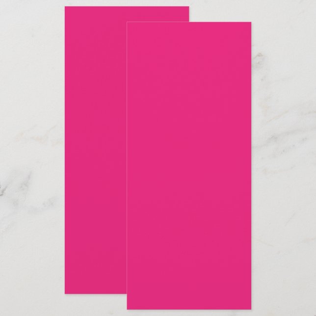 Mariage Rose Chaud | Invitation de couleur unie au (Devant / Derrière)