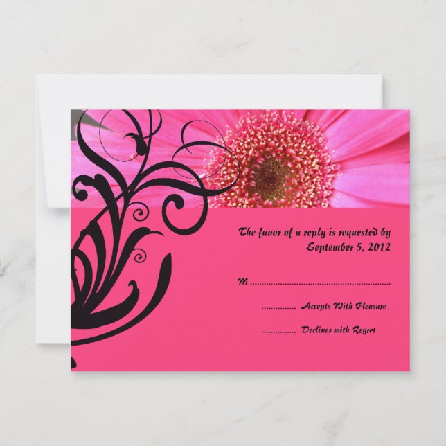 Mariage rose chaud RSVP (Devant)