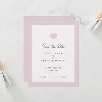 Mariage rose Coeur Design Enregistrer la carte de