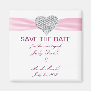 Mariage rose Coeur Diamant Sauvez Le Magnet De Dat