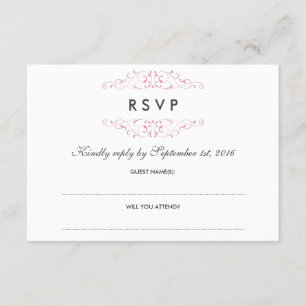 Mariage rose d'antiquité fleurie RSVP