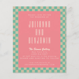 Mariage rose de table de chèques rétro budget