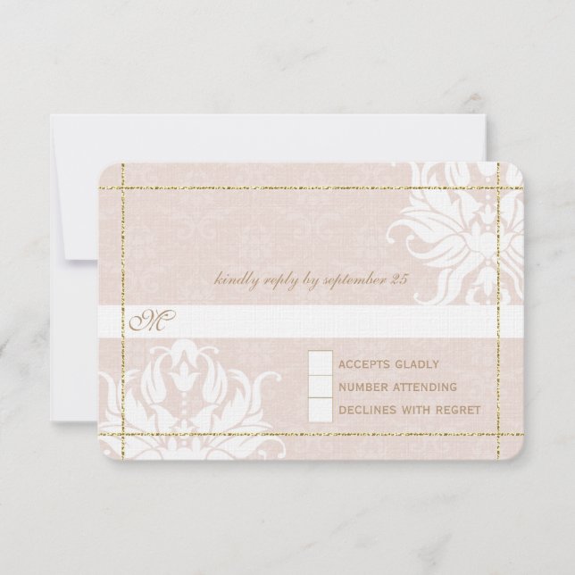 Mariage Rose d'or sous les étoiles RSVP (Devant)