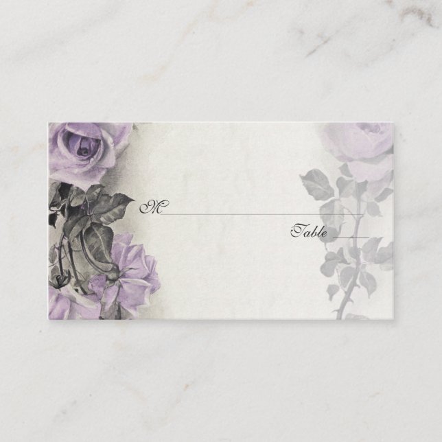 Mariage Rose en argent Sterling Place ou Cartes d' (Devant)
