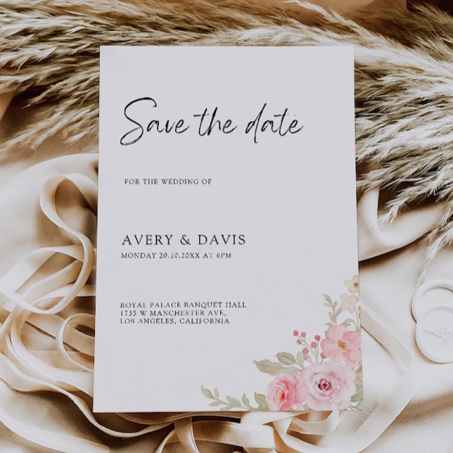 Mariage rose Enregistrer la date Invitation (Rose Wedding Save the Date Invitation)