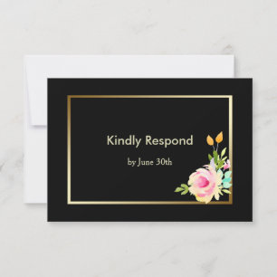 Mariage rose et Gold Frame RSVP