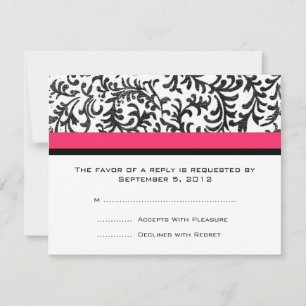 Mariage rose et noir chaud RSVP