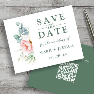 Mariage rose Fleur Enregistrer la carte Date