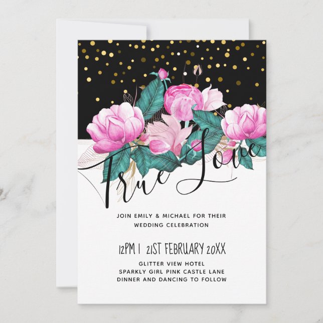 Mariage Rose Foncé Doré Assez Féminin (Devant)