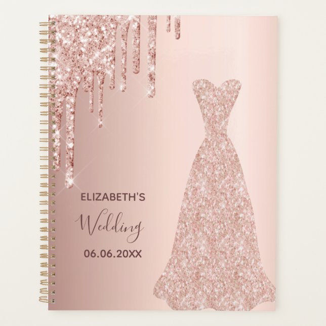 Mariage rose gold paillettes gouttes mariée 2025 (Devant)