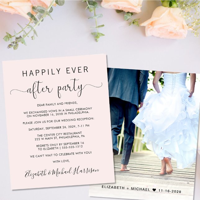 Mariage Rose Heureux Jamais après l'invitation de  (Your love story deserves a grand celebration!)