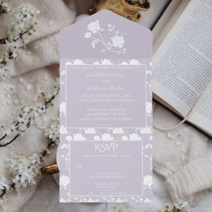 Mariage Rose Lavender tout en une invitation