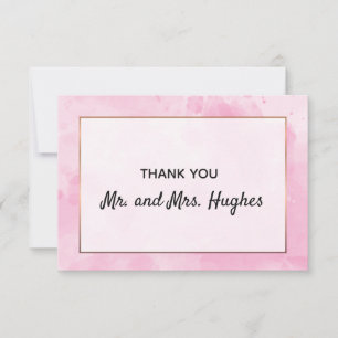 Mariage rose merci à vous dans l'aquarelle