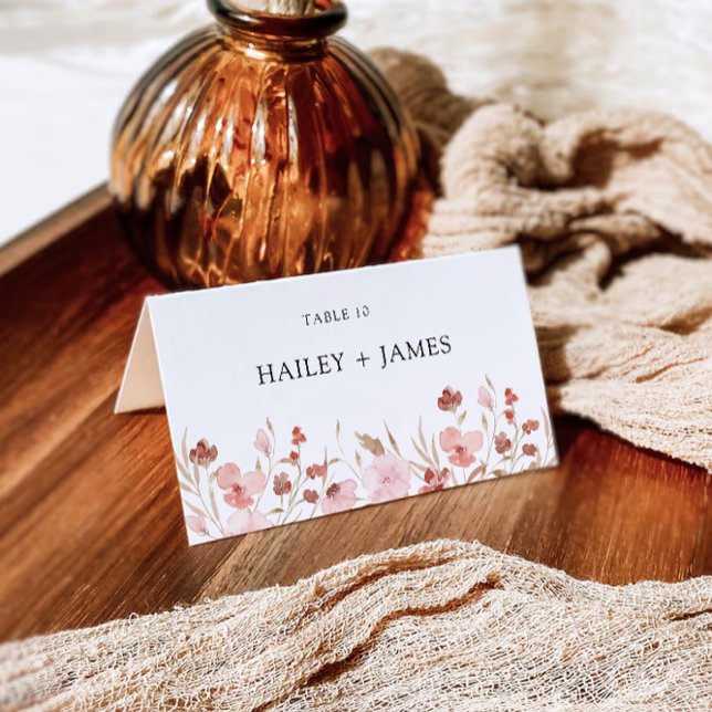 Mariage rose  Modèle de cartes (Rose Wedding Place cards Template)