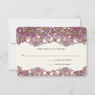 Mariage rose Paisley Peacock RSVP