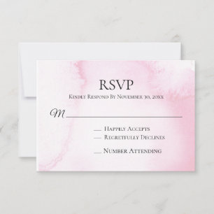 *~* Mariage rose pâle Abstrait RSVP Insérer