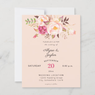 Mariage Rose Pâle Floral Abricot Rose