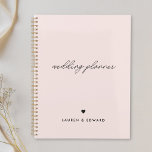 Mariage rose pâle minimaliste moderne<br><div class="desc">Carnet wedding planner sur mesure,  design simple et moderne sur arrière - plan rose vif.</div>