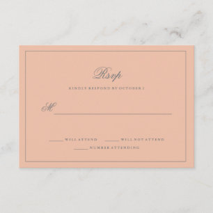 Mariage rose pâle simple et élégant RSVP
