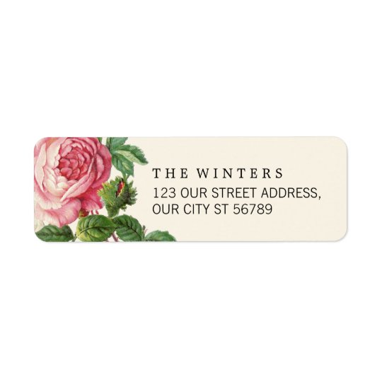 Mariage rose peint de Boho de cru Étiquettes D’adresse Retour