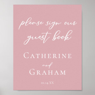 Mariage rose Rose Dusty Signer Notre Poster Livre 