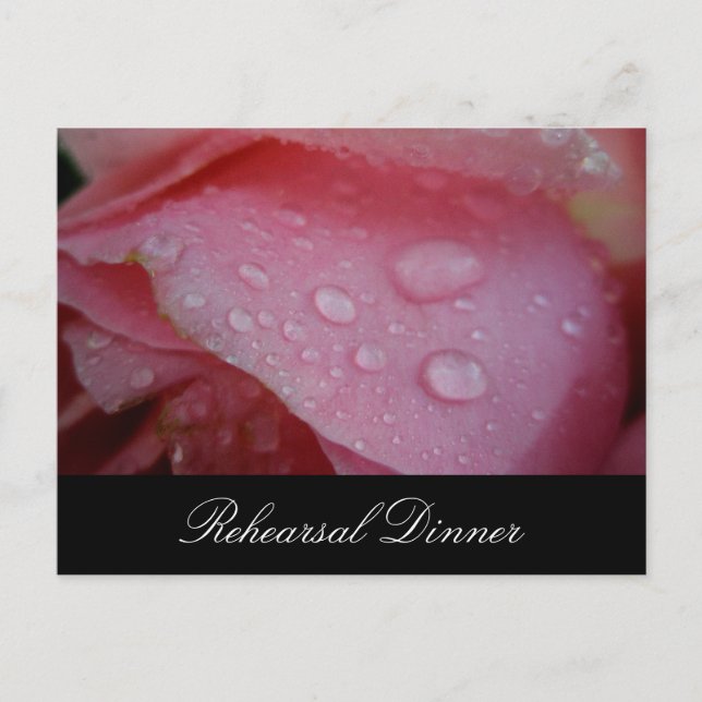 Mariage rose rose pétale invitation (Devant)