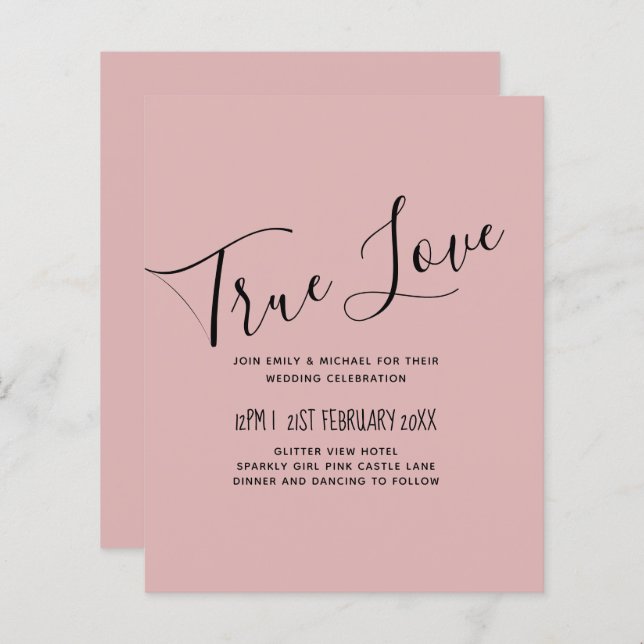 Mariage rose Rose poussiéreux (Devant / Derrière)